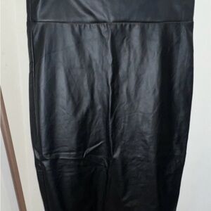 Faux Leather Black Pencil Skirt